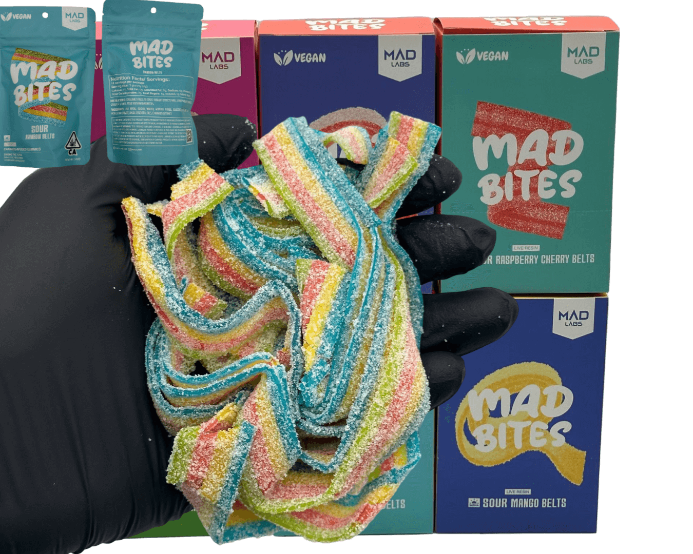 Mad Labs: Mad Bites Sour Belts 2000MG (Vegan)